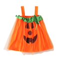thumbnail image 1 of 2023 Infant Girls Halloween Cosplay Kids Pumpkin Costume Children Dress Clothing Set Headband Pumpkin Bag, 1 of 4