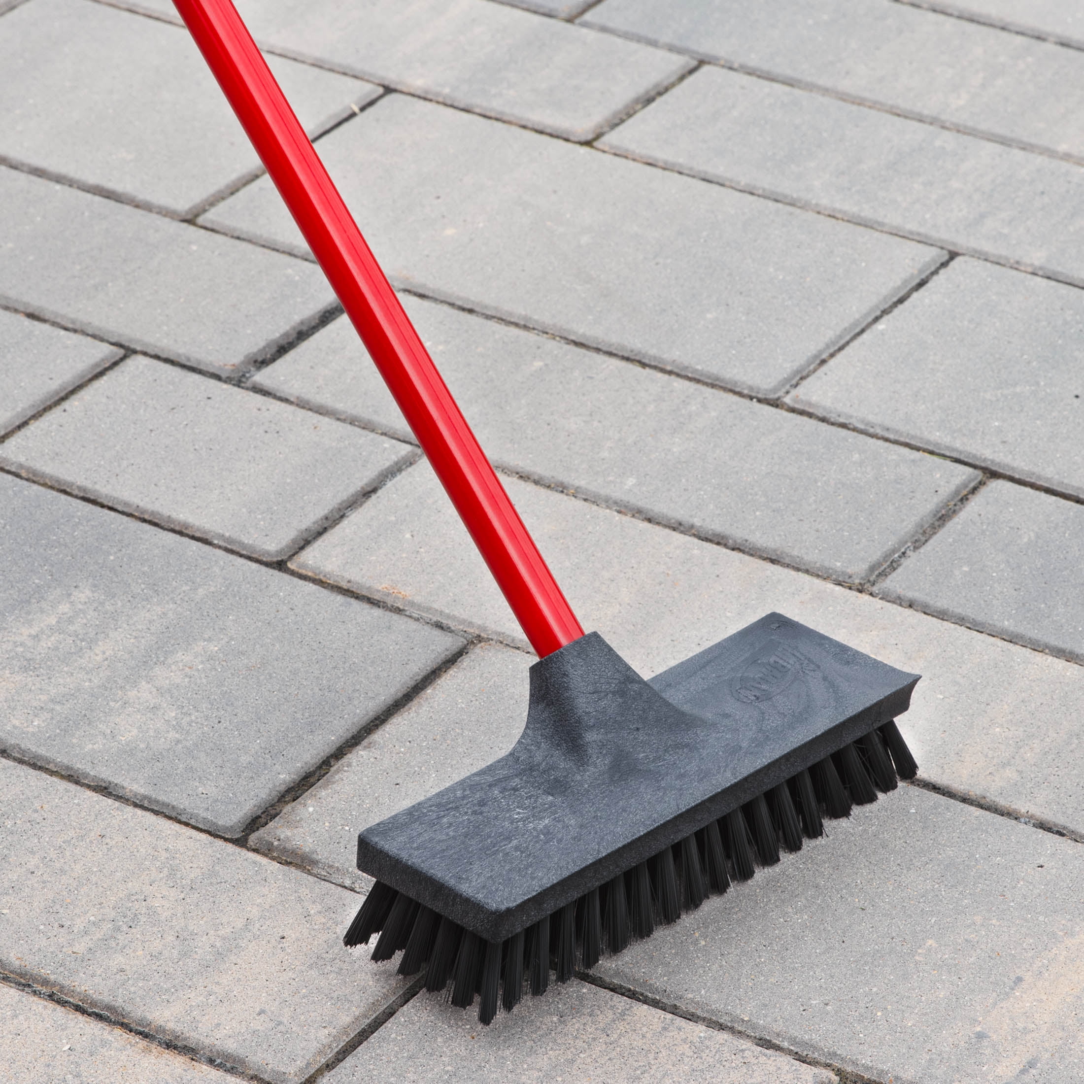 Libman Heavy Duty Floor Scrub Brush with Steel Handle Red/Black