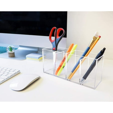Isaac Jacobs 4-Compartment Clear Acrylic Organizer and Storage Solution