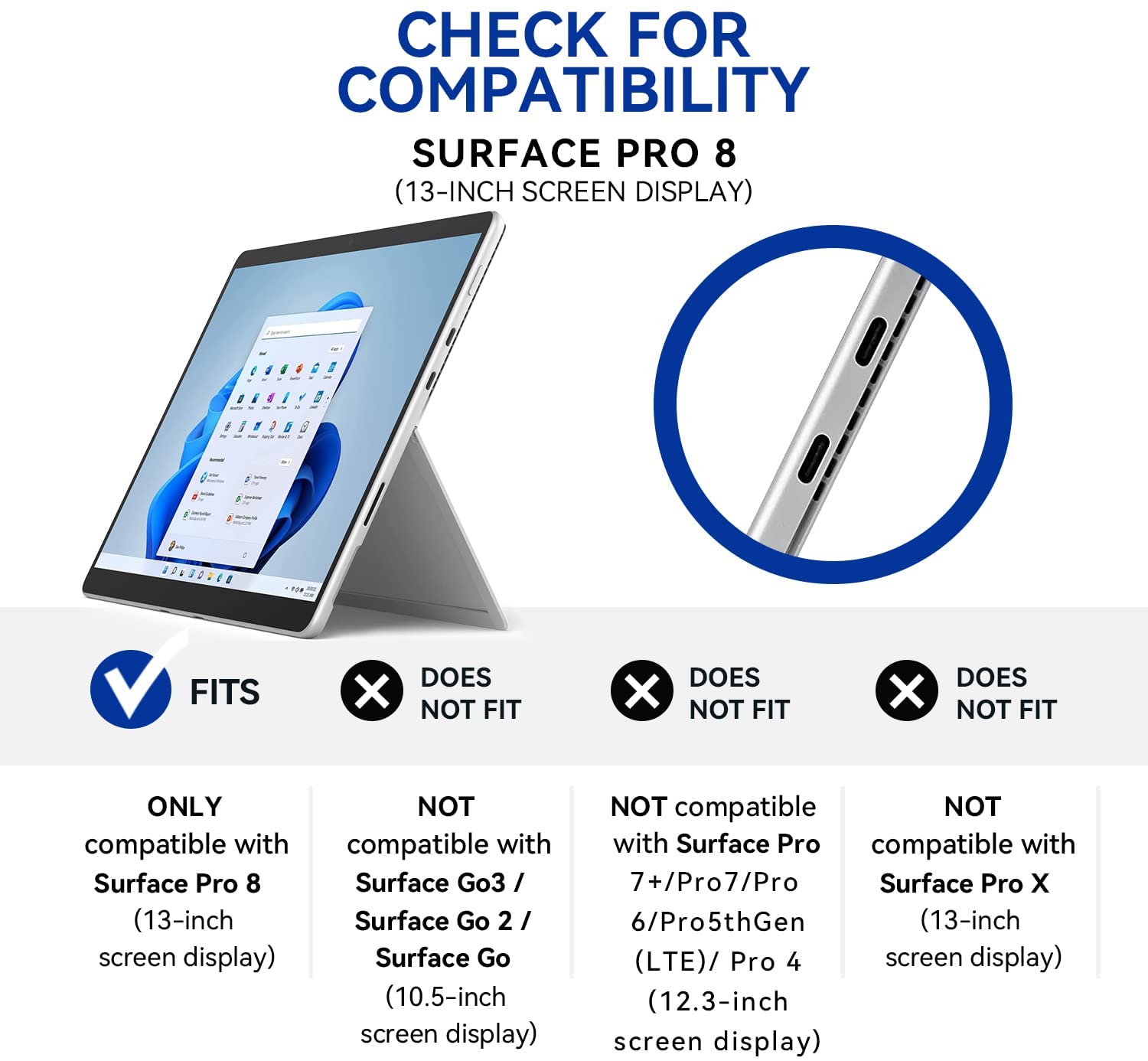 Buy Omnpak Microsoft Surface Pro 8 Case,MultiAngle Slim Protective