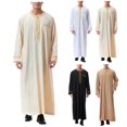 thumbnail image 5 of Thobe For Men Kaftan Casual Long Sleeve Summer Robes For Men Zippered neckline Mens Muslim Clothing Thobe, 5 of 5