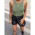 thumbnail image 4 of QJUHUNG Tank Bodysuit for Women Halter Neck Sleeveless Ribbed Bodysuit Basic Tank Tops, 4 of 8