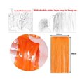 thumbnail image 6 of Foil Fringe Curtain, 1 Pack Foil Fringe Shimmer Curtains Door Window Decoration Streamers for Christmas, Birthday, Halloween Party Supplies 3.3ft*6.56ft - Macaroon Orange, 6 of 10