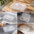 thumbnail image 2 of Small Pencil Box, Plastic Case with Hinged Lid and Snap, Portable Storage for Back to Campus Supplies, White, 2 of 7