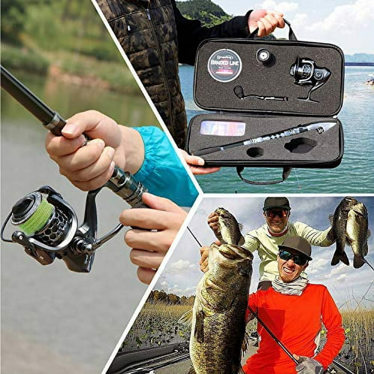 Sougayilang Fishing Rod Combos with Telescopic Fishing Pole Spinning Reels Fishing Carrier Bag for Travel Saltwater Freshwater Fishing-1.8M/5.91FT