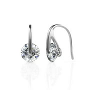Cate & Chloe McKayla 18k White Gold Plated Drop Earrings with Swarovski Crystals Gift for Women