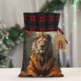 thumbnail image 5 of Rocae Jungle Meditating Lion Print Christmas Drawstring Linen Gift Bag with Drawstrings Treat Bag Goody Present Bags for Christmas Party Favor, 5 of 8