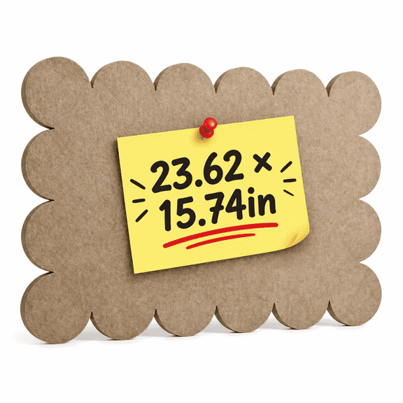 gaoxin Scalloped Bulletin Board, Felt, Foldable, Self-Adhesive, 23.62 x 15.74 in, for Wall and Prayer