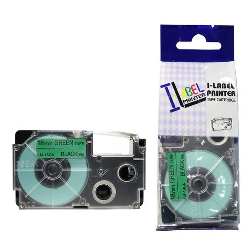 LM Tape Compatible 3/4" (18mm) Black on Green Tape for your Casio KL820