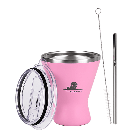 Stainless Steel Martini Glass, Wine Glasses Cups, Double Walled Vacuum Pink