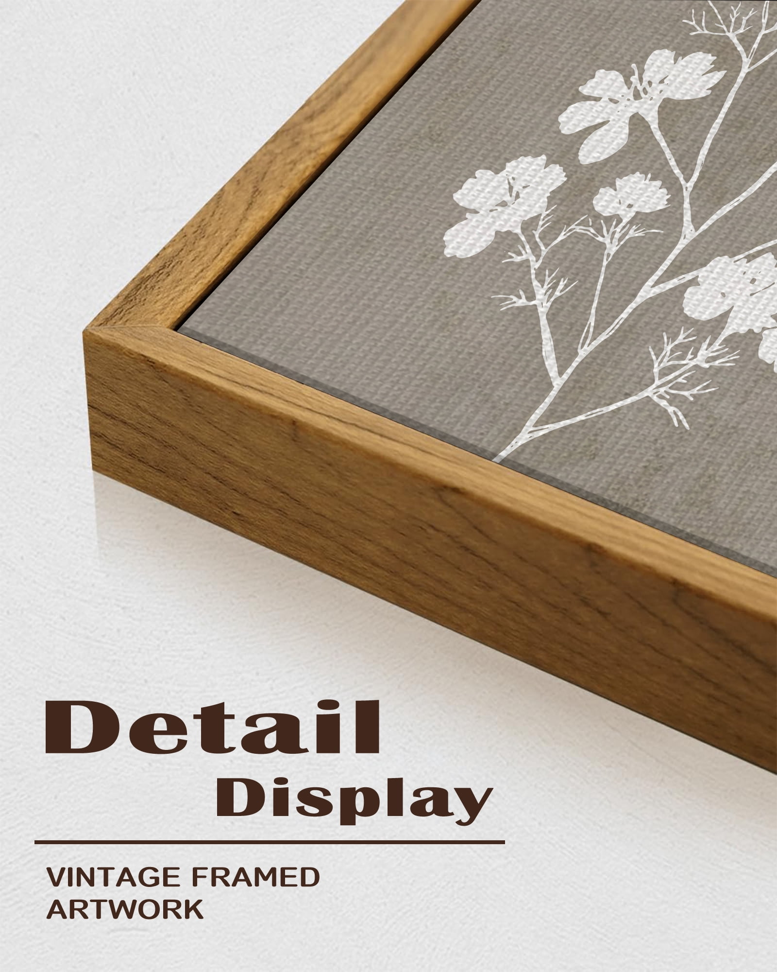 16x24in3pcs Natural Framed Flower Framed Wall Art Vintage Floral Minimalist Wall Hanging Decor for Office Farmhouse Colorful Botanical Prints Artwork