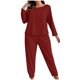 thumbnail image 2 of Pincandy Women's Plus Size Pajama Set - Crew Neck Long Sleeve Top & Pants, Casual & Comfortable for Homewear, 2 of 5
