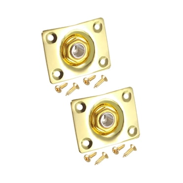 Chrome 1/4" Mono Output Jack With Mounting Plate For Electric Guitar