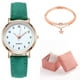 thumbnail image 1 of Reloj clásico de cuarzo para mujer con esfera luminosa y correa de piel esmerilada. Reloj retro pequeño y redondo con pulsera y caja. Ideal para decoración de interiores y exteriores., 1 of 1