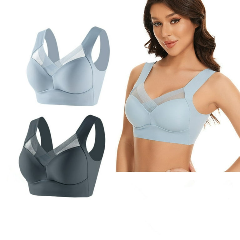 B91xZ Bra for Women Front Close Wirefree Back Support Posture Full