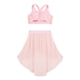 thumbnail image 4 of vastwit Kids Girls Ballet Dance Outfits Sleeveless Crop Top High-Low Skirt Gymnastics Dancewear Pink 14, 4 of 7