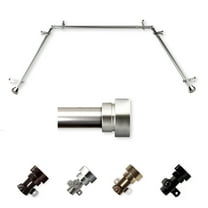 Rene 13/16" Bay Window curtain rod 20"-36", 38"-72" - Satin Nickel,(ABay-37-5)