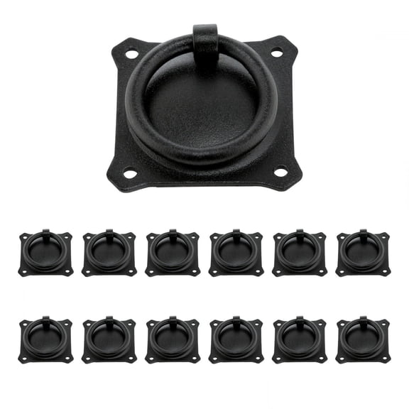Black Iron Ring Pull Cabinet Hardware 2in | 2 Pack Rensup