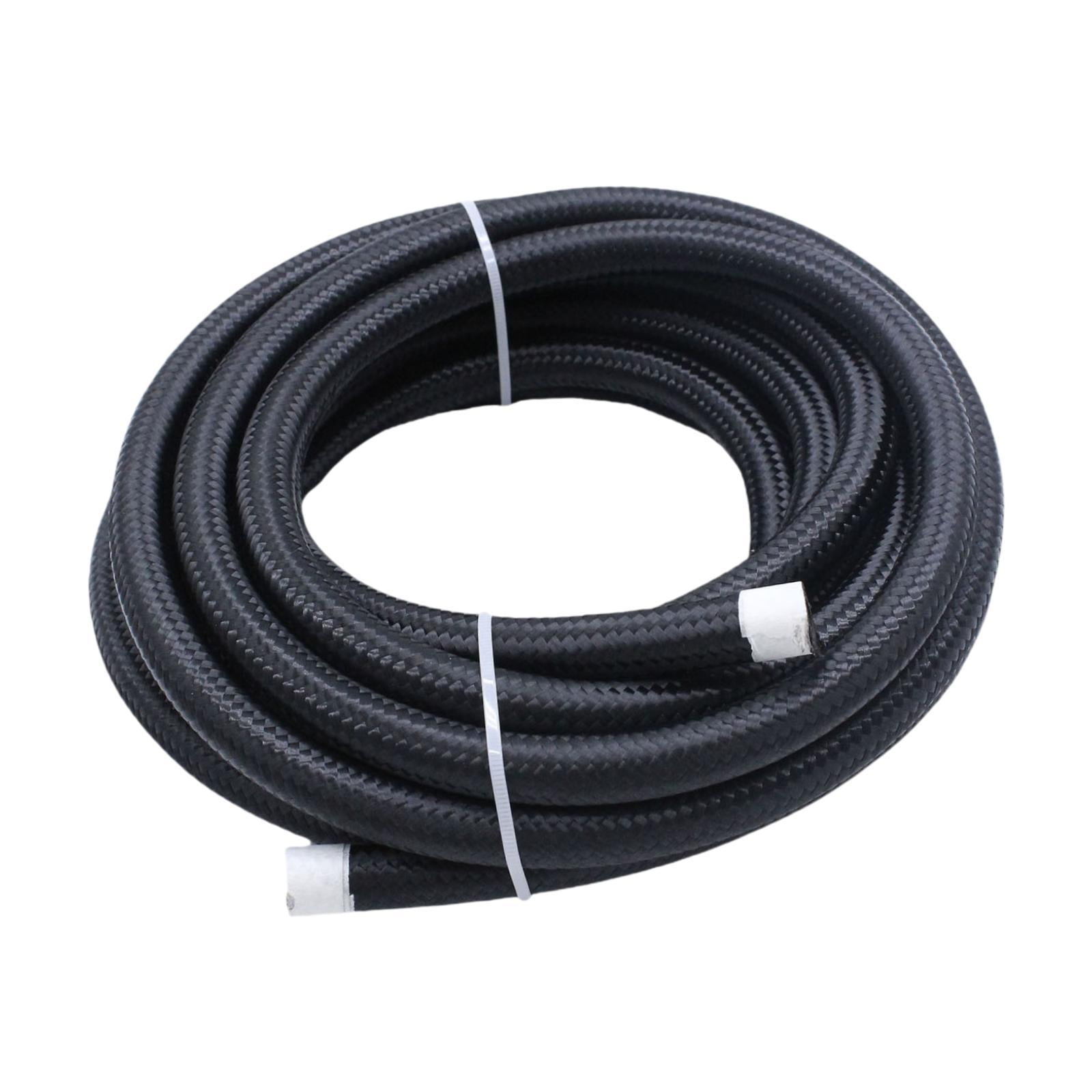 Wzmzjy 2ft 6AN 3/8" Cpe Gas Fuel Line Hose Nylon Stainless Steel Braided for Pump Gas,