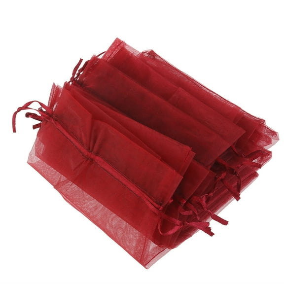 DEEPCRAFF 10Pcs Wine Red Sheer Organza present Packaging for Special Occasions