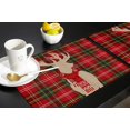 thumbnail image 5 of Christmas Reindeer Placemats Set of 6 for Dining Table, Christmas Elk with Scarf Red Green Buffalo Plaid Durable Washable Non-Slip Heat Insulation Place Mats for Christmas Parties BBQ Winter Holidays, 5 of 6