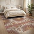 thumbnail image 3 of ODIKA 8'x10' Washable Area Rug Non-Slip Chair-Friendly Mat Antique Gold Dusty Rose Cottagecore Decorative Balanced Motifs for Dining Room, Large Office, Lounge, 3 of 7
