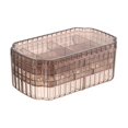 thumbnail image 1 of Caja de almacenamiento de joyas, bandeja para pendientes, organizador de joyas de 3 capas con múltiples rejillas, multifuncional, gran capacidad para Marrón Yinane Bandeja de almacenamiento de joyas, 1 of 8