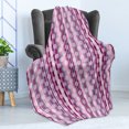 thumbnail image 4 of Pink Soft Flannel Fleece Throw Blanket, Stripes Lines with Abstract Round Circles Art Print, Cozy Plush for Indoor and Outdoor Use, 70" x 90", Cadet Blue Dried Rose, by Ambesonne, 4 of 5