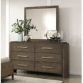 thumbnail image 3 of 5pc Contemporary Bedroom Set King Size Durable Bed Nightstand Dresser Mirror Dark Walnut Furniture, 3 of 7