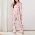 thumbnail image 2 of Fotbe Cute Pig Face Conjunto de Pijama de Manga Larga para Mujer con Estampado, Ropa de Dormir de 2 Piezas, Conjunto de Casa Suave y Cómodo con Bolsillos-Small, 2 of 7
