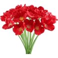 thumbnail image 1 of 20 piezas de flores de amapolas artificiales de PU realistas, arreglos de ramo de boda falsos para el hogar, cocina, sala de estar, mesa de comedor, centros de mesa, decoraciones, rojo Sincero Hogar, 1 of 5