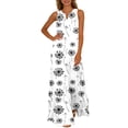 thumbnail image 2 of Nuoqisi Womens Summer Maxi Dress 2026 Casual V Neck Floral Sleeveless Sun Dress Trendy Beach Vacation Long Flowy Dresses, 2 of 8
