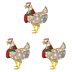 thumbnail image 1 of Pollo Iluminado Acrílico Con Bufanda Adornos Navideños Pollo para Patio Jardín, 1 of 3
