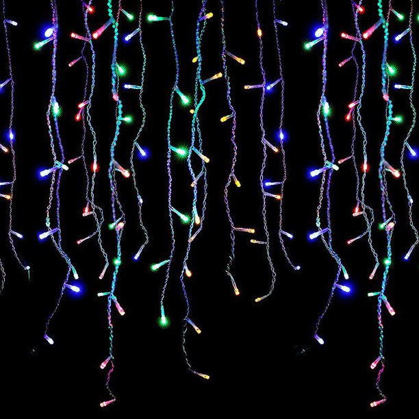 Cortina de luces Led para decoración de Exteriores, guirnalda de luces navideñas de 5M, cascada, 0,4-0,6 m, aleros para fiesta y jardín