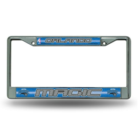 Orlando Basketball Magic Standard Size Chrome License Plate Frame - It Sparkles!