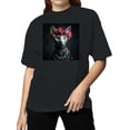thumbnail image 2 of Regal Sphynx with Floral Crown Women's T-shirt, 2 of 3