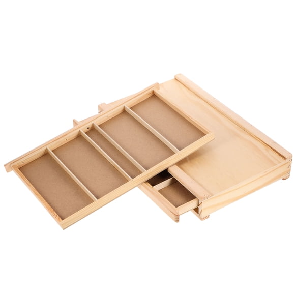UPOUART Wood Drawer Organizer Rectangular Paintbrush Storage for Artists 1Pack Back to School
