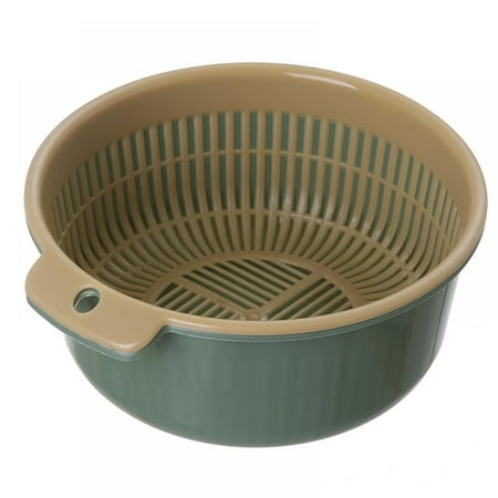 

Double Layer Washing Basket Drain Water Basket Portable Kitchen Plastic Skeleton Drainage Tao Rice More with Asphalt Fruit Basket