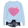 thumbnail image 3 of Inverlee Valentines Day Sweatshirt Women Cute Love Heart Graphic Sweatshirts Soft Pullover Sweater Tops Round Neck Dressy Casual Valentine's Day Gifts, 3 of 4