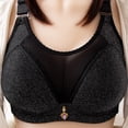 thumbnail image 3 of Bigersell Padded Bralettes for Women 1 Piece Bra Everyday Underwear Solid Color Thin Bra Big & Tall Size Sports Bras for Female, Style 1471, Black 36B, 3 of 3