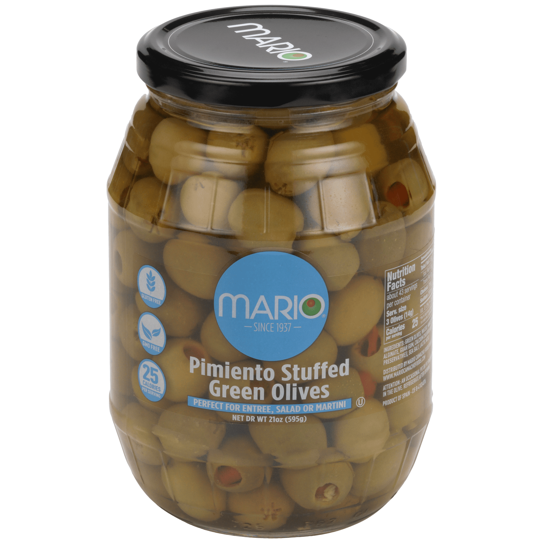 Mario Pimiento Stuffed Manzanilla Spanish Olives, 21 Oz