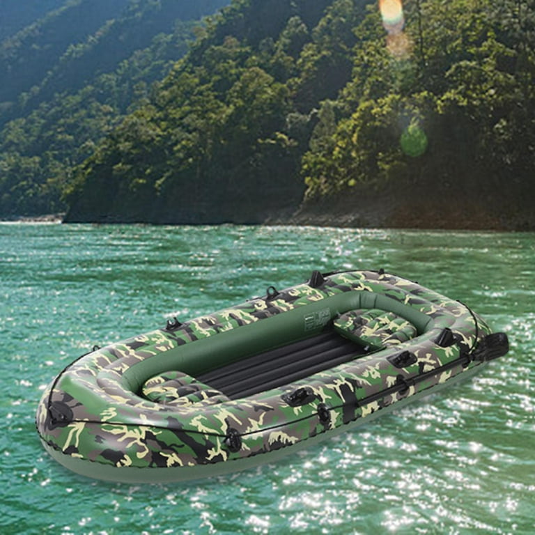 Inflatable Boat for Adults, 4 Person Inflatable Touring Kayak, Portable Fishing Kayak Raft with Paddles Hand Pump and Repair Patch, Size: 272cmx152cm