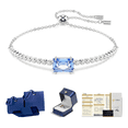 thumbnail image 1 of Pulsera Plata 925 Con Zafiro Cuadrado Y Diamantes Elegancia Xtellar azul, 1 of 4