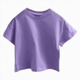 thumbnail image 5 of kpoplk Girl's Summer Cute Graphic Shirts Casual Short Sleeve Crewneck Tees Baggy Tops(Purple,18-24 M), 5 of 5