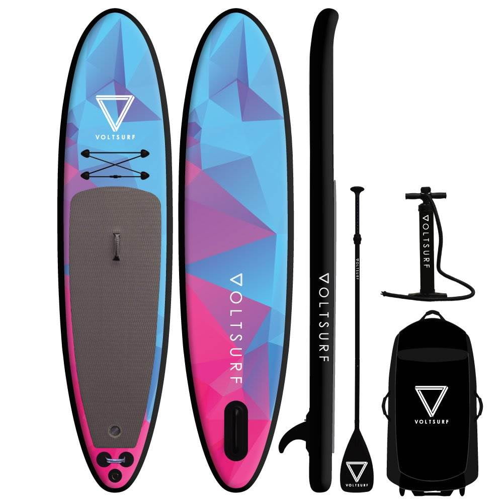 VoltSurf 11 Foot Rover Inflatable SUP Stand Up Paddle Board Kit w/ Pump