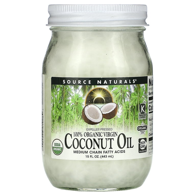 Matrix thuis tweede 100% Organic Virgin, Coconut Oil, 15 fl oz. (443 ml), Source Naturals -  Walmart.com