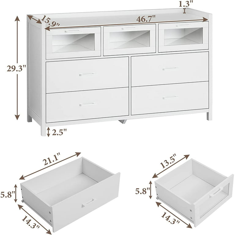 Kirklan 7 Drawer Storage Chest Rebrilliant Color: Light Gray/White