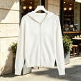 thumbnail image 5 of BUIGTTKLOP Women's Zip up Hoodies Sweater Jacket Zipper Long Sleeve Hooded Sweaters Jacket with Pockets, 5 of 8