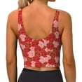 thumbnail image 3 of Fotbe Rose Flowers Pattern Womens' Sports Bra Longline Wirefree Padded with Medium Support Sports Moisture-Wicking Workou Vest,Tank Top-XX-Large, 3 of 9