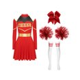 thumbnail image 3 of iiniim Uniforme Sportif de Cheerleading Classique de Lycée pour Femmes Cheerio Robe Fantaisie Rouge B TG, 3 of 7